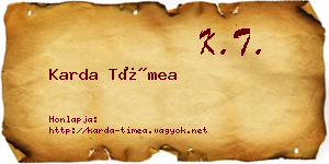 Karda Tímea névjegykártya